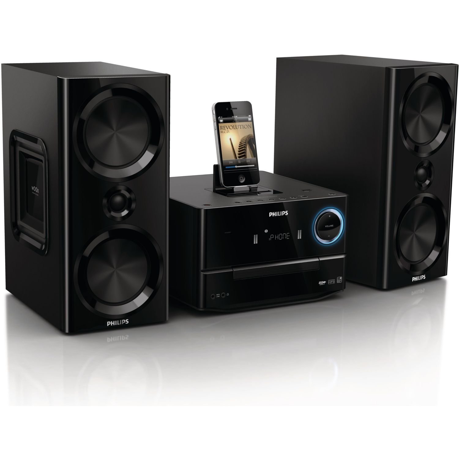 Phillips Audio MCM2300/12 Minicadena de Música con CD y USB, Radio FM, MP3, CD, Entrada de Audio